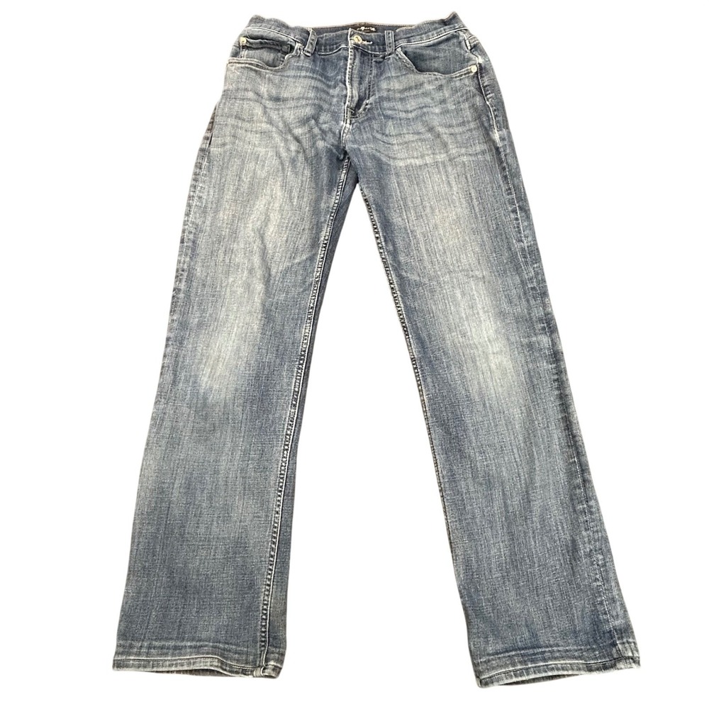 7 For All Mankind Straight Leg Jeans Womens 29x29 Medium Wash Blue Denim